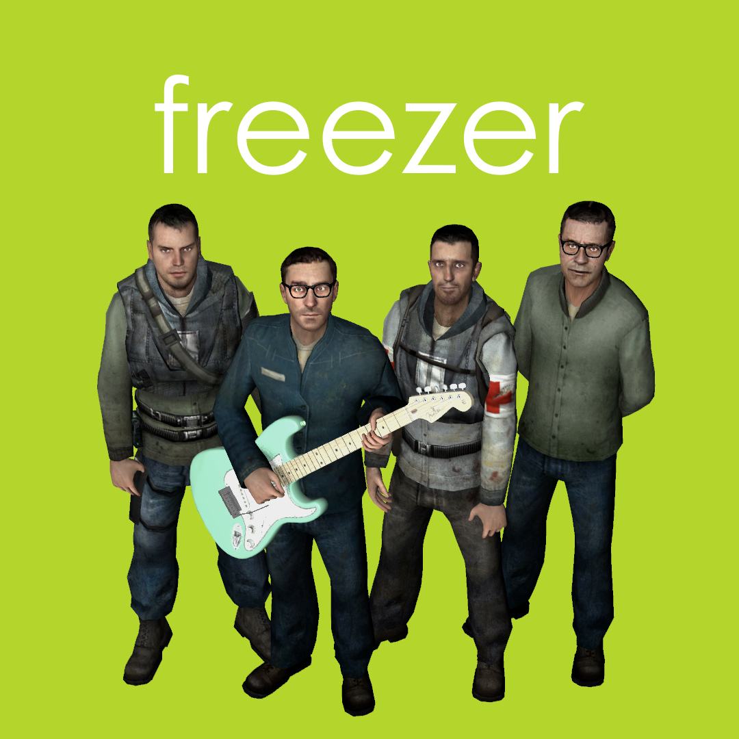 Weezer's Green Album cover redid in SFM with HL2 characters.